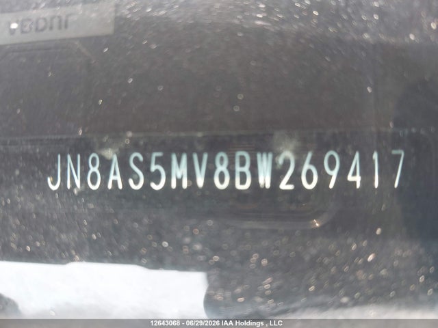 12643068 :رقم المزاد ، JN8AS5MV8BW269417 vin ، 2011 Nissan Rogue S/sv/krom مزاد بيع