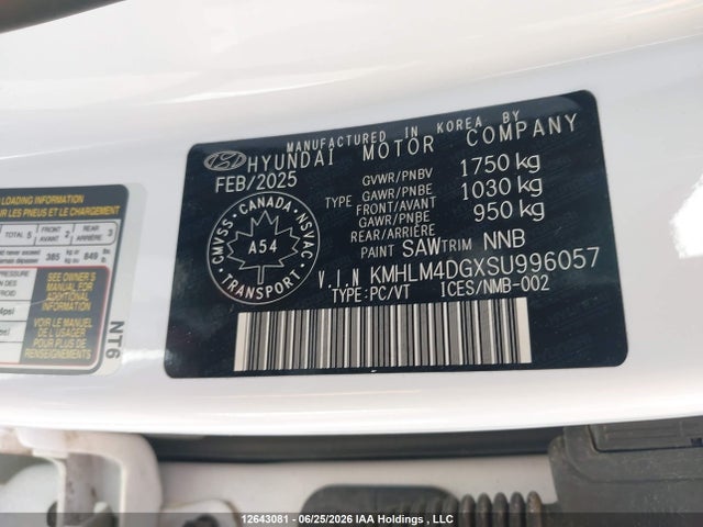 Продажа на аукционе авто 2025 Hyundai Elantra Preferred, vin: KMHLM4DGXSU996057, номер лота: 12643081
