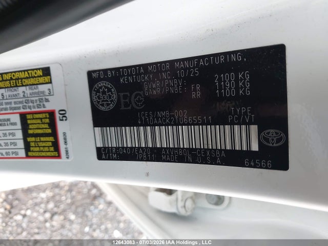 4T1DAACK2TU665511 Toyota Camry