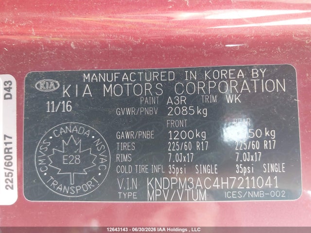 KIA Sportage Lx 2017 KNDPM3AC4H7211041 Image 20