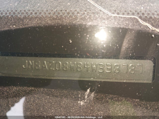 12643163 :رقم المزاد ، JN8AZ08W84W338787 vin ، 2004 Nissan Murano Sl/se مزاد بيع
