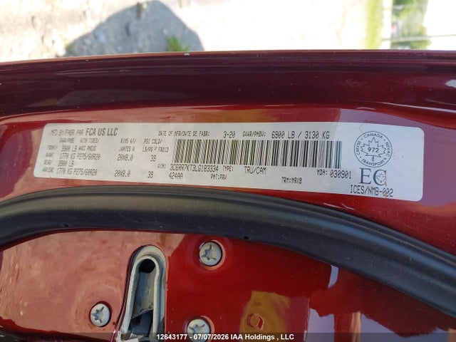 2020 Ram 1500 Classic Tradesman/express მანქანა იყიდება აუქციონზე, vin: 3C6RR7KT3LG183334, აუქციონის ნომერი: 12643177
