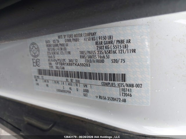 Ford Transit T-250 2026 1FTBR1X89TKA59203 Image 9