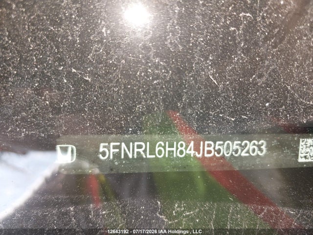 Продаж на аукціоні авто 2018 Honda Odyssey Touring, vin: 5FNRL6H84JB505263, номер лоту: 12643192