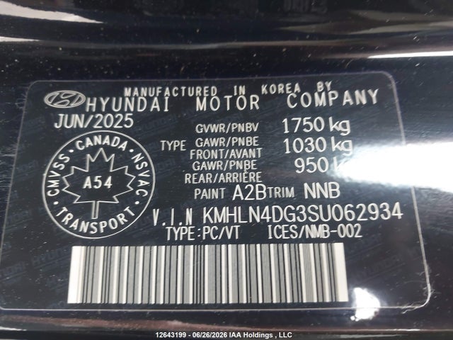 Продаж на аукціоні авто 2025 Hyundai Elantra Luxury, vin: KMHLN4DG3SU062934, номер лоту: 12643199