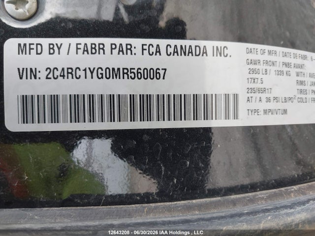 Chrysler grand caravan 2021 2C4RC1YG0MR560067 Image 18