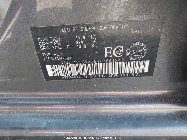 Subaru Impreza Sport-tech 2019 4S3GKAU61K3601240 Image 9