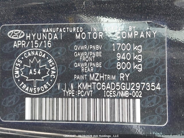 Hyundai Veloster 2016 KMHTC6AD5GU297354 Image 9