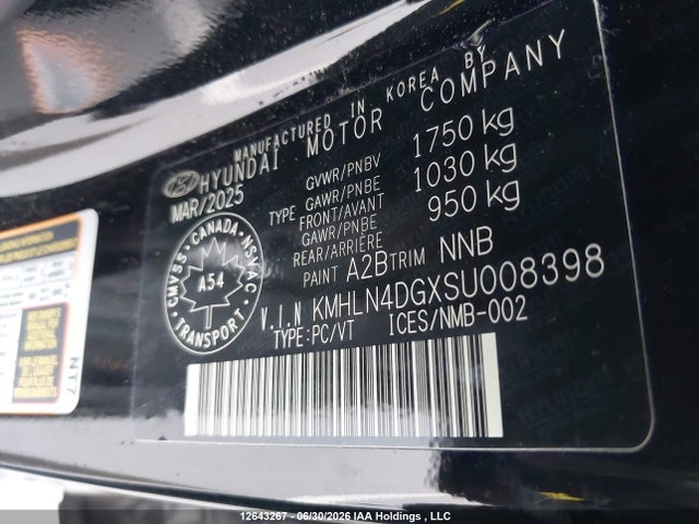 2025 Hyundai Elantra Luxury მანქანა იყიდება აუქციონზე, vin: KMHLN4DGXSU008398, აუქციონის ნომერი: 12643267