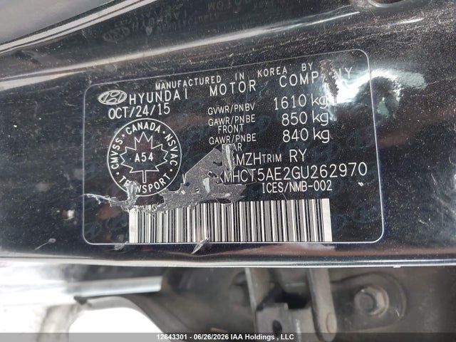 Hyundai Accent Le 2016 KMHCT5AE2GU262970 Image 19
