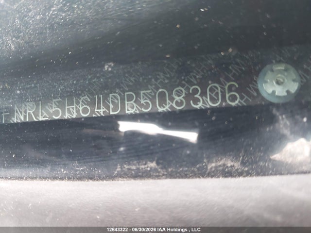 12643322 :رقم المزاد ، 5FNRL5H64DB508306 vin ، 2013 Honda Odyssey Ex-l مزاد بيع