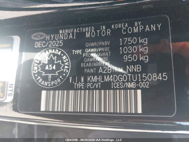 Aukcja sprzedaży 2026 Hyundai Elantra Sel Sport, vin: KMHLM4DG0TU150845, numer aukcji: 12643356