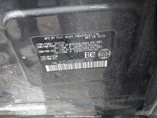 Subaru Forester 2.0xt Touring 2016 JF2SJHXC6GH477582 Image 18