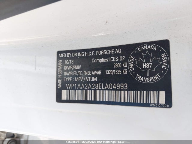 Porsche Cayenne Platinum Edition 2014 WP1AA2A28ELA04993 Image 9