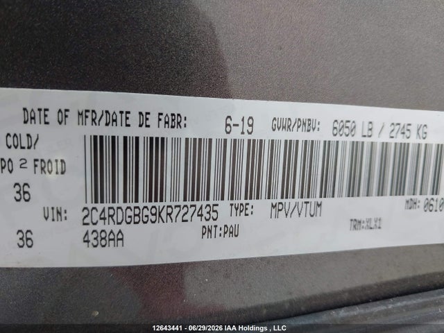 Dodge Grand Caravan Se 2019 2C4RDGBG9KR727435 Image 19