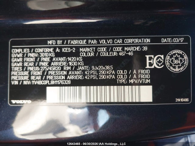 YV4BC0PL8H1176328 Volvo Xc90 Hybrid T8 Phev Inscription