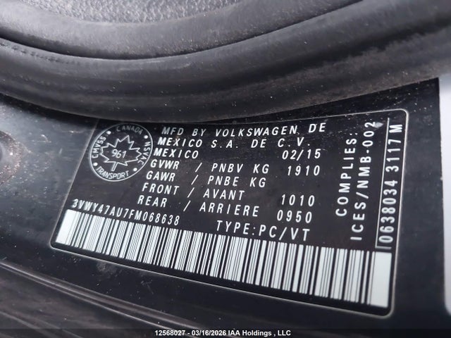 3VWY47AU7FM068638 Volkswagen Golf Gti 3-door Performance