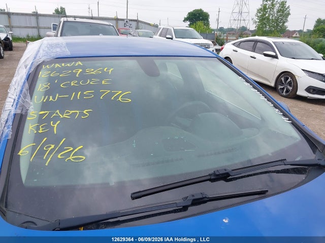 Aukcja sprzedaży 2018 Chevrolet Cruze Lt Auto, vin: 1G1BE5SM8J7115776, numer aukcji: 12629364