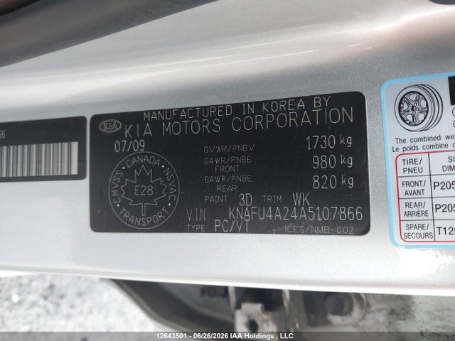 Aukcja sprzedaży 2010 Kia Forte, vin: KNAFU4A24A5107866, numer aukcji: 12643501