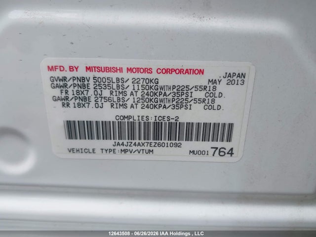 Mitsubishi OUTLANDER GT 2014 JA4JZ4AX7EZ601092 Image 18