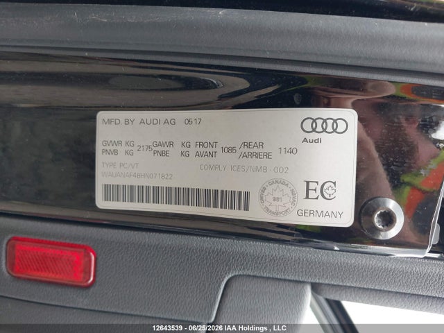 WAUANAF48HN071822 Audi A4 2.0t Komfort