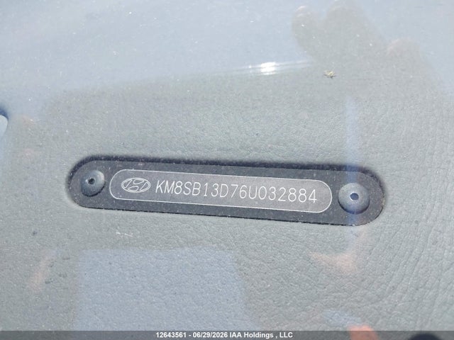 Aukcja sprzedaży 2006 Hyundai Santa Fe Gl V6, vin: KM8SB13D76U032884, numer aukcji: 12643561