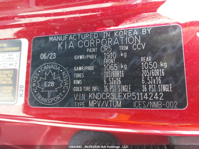 Aukcja sprzedaży 2023 Kia Niro Ex, vin: KNDCR3LEXP5114242, numer aukcji: 12643592