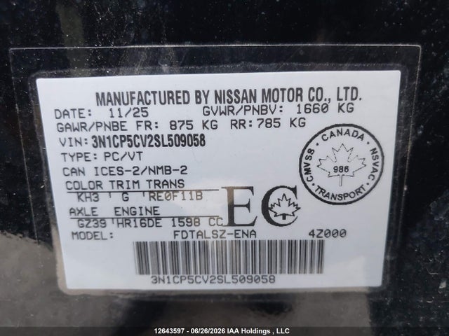 Nissan Kicks Play Sv 2025 3N1CP5CV2SL509058 Image 9