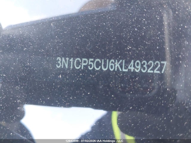Aukcja sprzedaży 2019 Nissan Kicks S/sr/sv, vin: 3N1CP5CU6KL493227, numer aukcji: 12643599