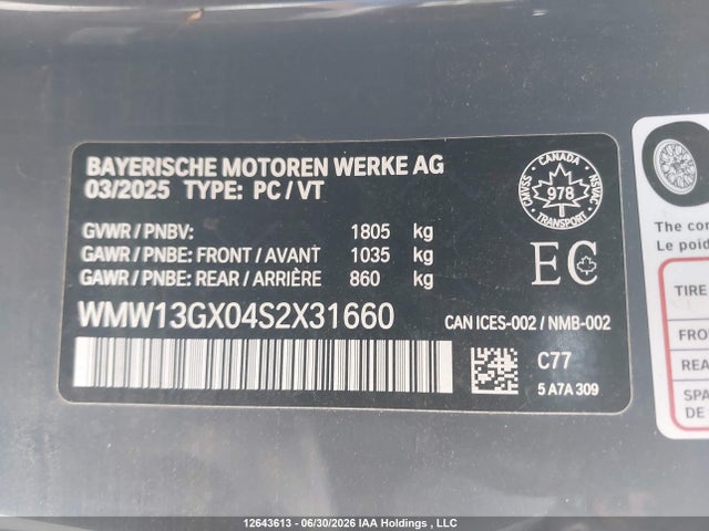 Продаж на аукціоні авто 2025 Mini Convertible Cooper C, vin: WMW13GX04S2X31660, номер лоту: 12643613