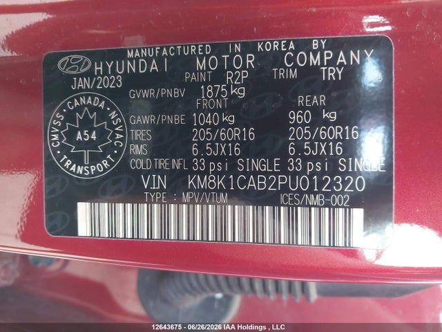 Hyundai Kona Essential Awd 2023 KM8K1CAB2PU012320 Image 9