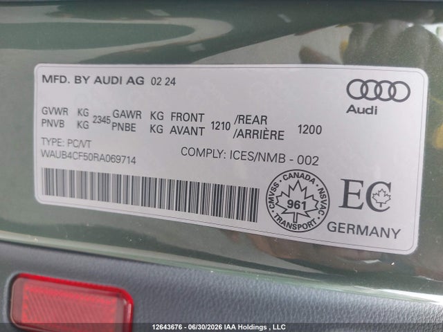 WAUB4CF50RA069714 Audi S5 Prestige