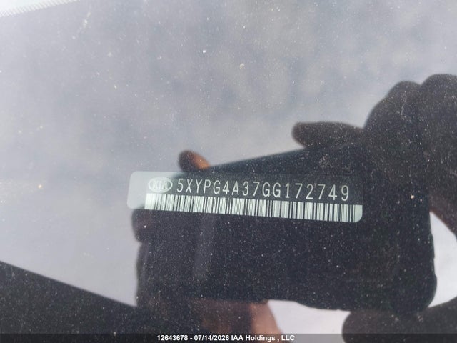 Aukcja sprzedaży 2016 Kia Sorento, vin: 5XYPG4A37GG172749, numer aukcji: 12643678