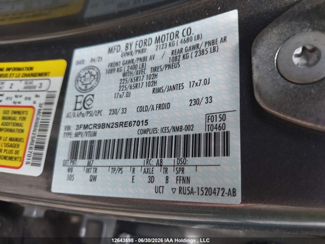 Ford Bronco Sport 2025 3FMCR9BN2SRE67015 Image 9