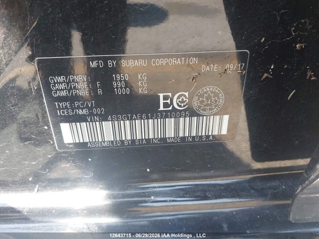 Subaru Impreza Touring 2018 4S3GTAE61J3710095 Image 18