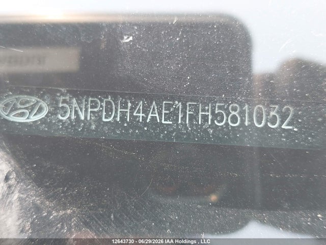 12643730 :رقم المزاد ، 5NPDH4AE1FH581032 vin ، 2015 Hyundai Elantra Se/sport/limited مزاد بيع
