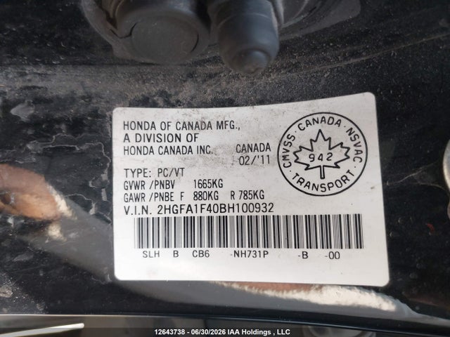 Продаж на аукціоні авто 2011 Honda Civic Dx-g, vin: 2HGFA1F40BH100932, номер лоту: 12643738