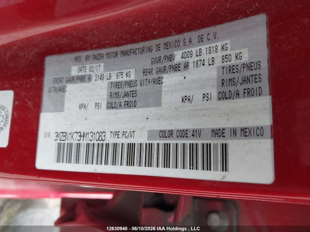Mazda Mazda3 Gx 2017 3MZBN1K73HM131083 Image 17