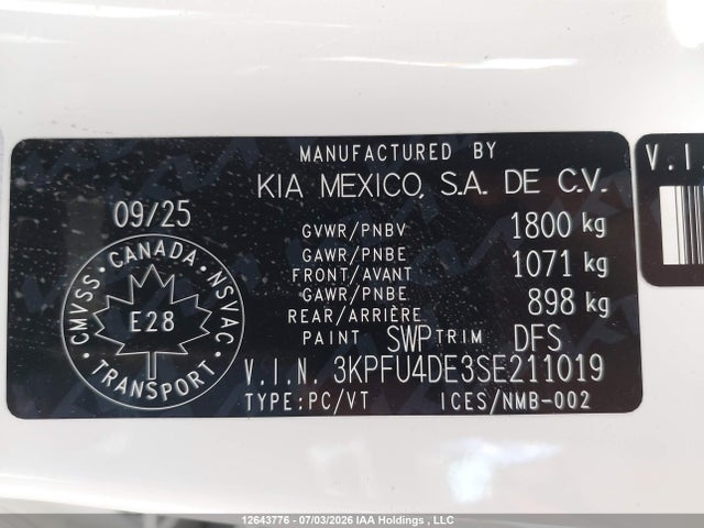 KIA K4 Ex/ex+ 2025 3KPFU4DE3SE211019 Image 18