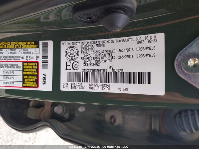 3TYCZ5AN9NT067005 Toyota Tacoma