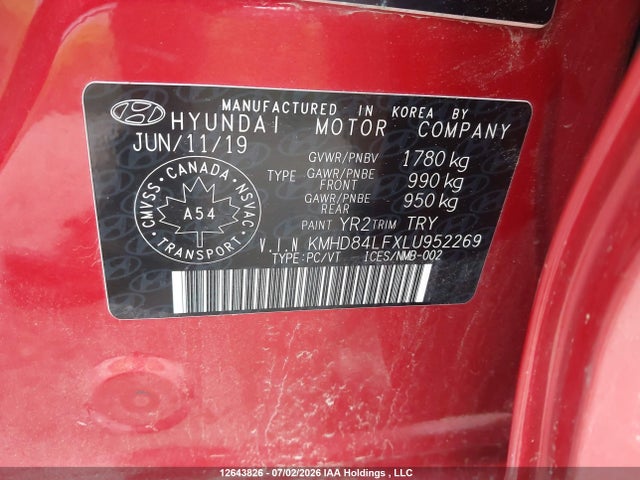 KMHD84LFXLU952269 Hyundai Elantra Preferred Auto Ivt