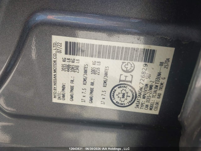 Nissan ROGUE S 2022 5N1AT3AA5NC726829 Image 9