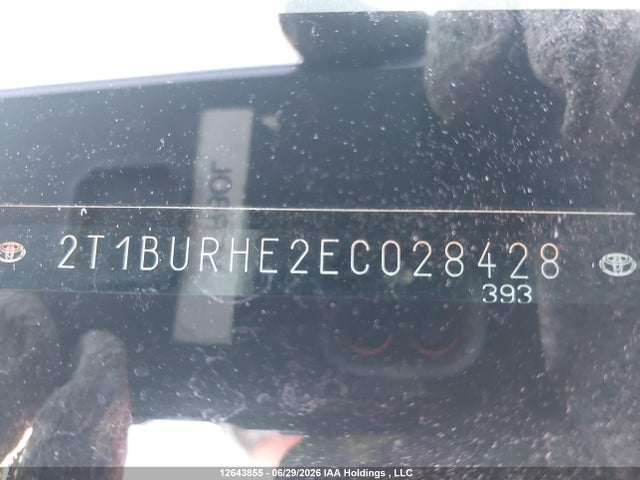 2014 Toyota Corolla L/le/le Pls/prm/s/s Pls მანქანა იყიდება აუქციონზე, vin: 2T1BURHE2EC028428, აუქციონის ნომერი: 12643855