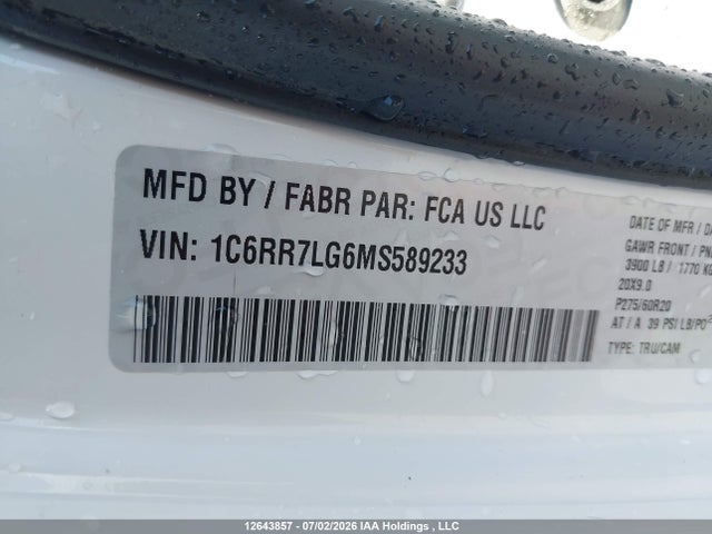 RAM 1500 Classic Slt 2021 1C6RR7LG6MS589233 Image 9