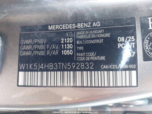 W1K5J4HB3TN592832 Mercedes-Benz CLA 250 4MATIC