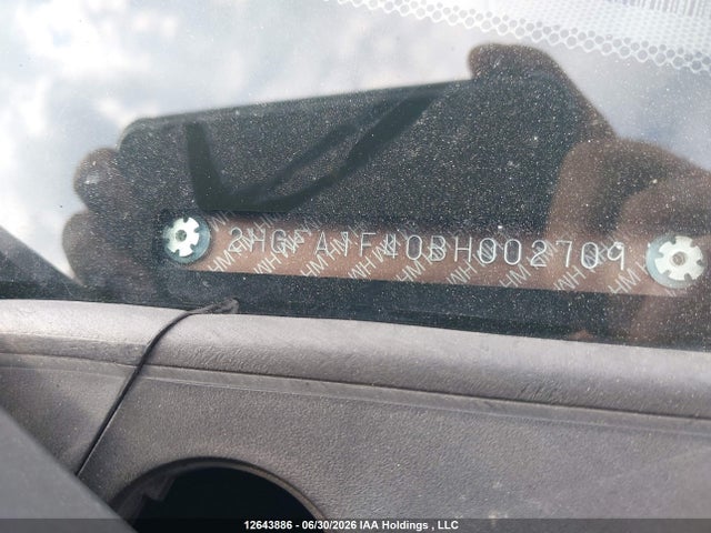 2011 Honda Civic მანქანა იყიდება აუქციონზე, vin: 2HGFA1F40BH002709, აუქციონის ნომერი: 12643886