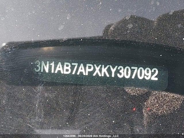 12643896 :رقم المزاد ، 3N1AB7APXKY307092 vin ، 2019 Nissan Sentra S/sv/sr/sl مزاد بيع