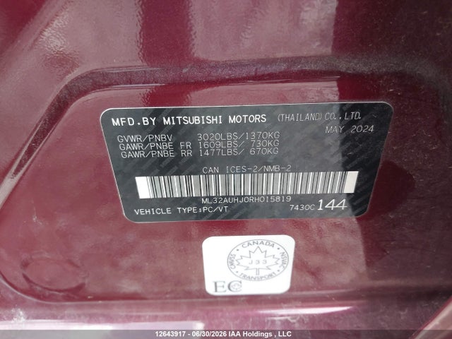 Mitsubishi Mirage 2024 ML32AUHJ0RH015819 Image 9