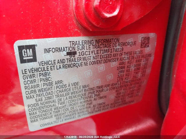 1GC1YLE71MF174019 Chevrolet Silverado 2500hd Work Truck