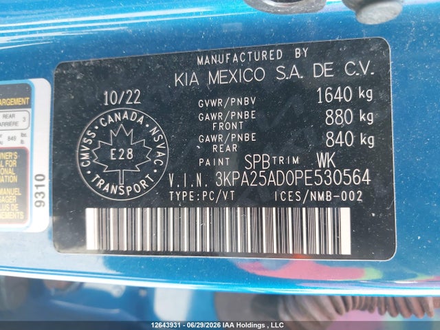 KIA RIO S 2023 3KPA25AD0PE530564 Image 19